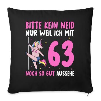 Please No Envy 62 Birthday - Sofa pillowcase 17,3'' x 17,3'' (45 x 45 cm) - black - Front