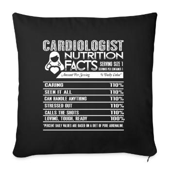 Cardiologist Nutrition Facts - Sofa pillowcase 17,3'' x 17,3'' (45 x 45 cm) - black - Front