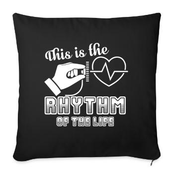 Cardiologist Rhythm Of The Life - Sofa pillowcase 17,3'' x 17,3'' (45 x 45 cm) - black - Front