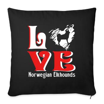 Love Norwegian Elkhound - Sofa pillowcase 17,3'' x 17,3'' (45 x 45 cm) - black - Front