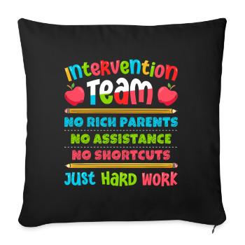 Enseignant d’intervention, Spécialiste de l’intervention - Housse de coussin décorative 45 x 45 cm - noir - Devant