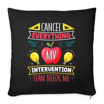 Enseignant d’intervention, Spécialiste de l’intervention - Housse de coussin décorative 45 x 45 cm - noir - Devant