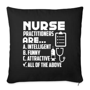 Nurse Practitioner Intelligent Funny Attractive - Sofa pillowcase 17,3'' x 17,3'' (45 x 45 cm) - black - Front