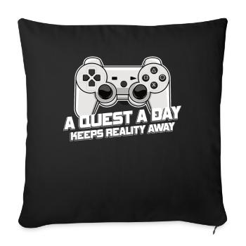 Play Gamer A Quest A Day - Sofa pillowcase 17,3'' x 17,3'' (45 x 45 cm) - black - Front