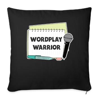 Poésie Slam Jeu de mots Guerrier Slam Poésie - Housse de coussin décorative 45 x 45 cm - noir - Devant
