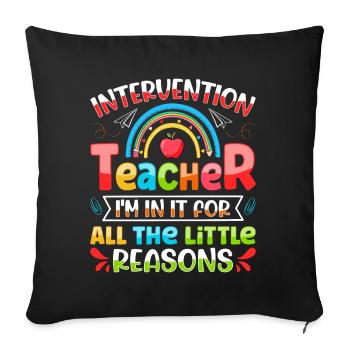 Enseignant d’intervention, Spécialiste de l’intervention - Housse de coussin décorative 45 x 45 cm - noir - Devant