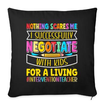 Enseignant d’intervention, Spécialiste de l’intervention - Housse de coussin décorative 45 x 45 cm - noir - Devant
