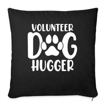 Volunteer Dog Hugger Paw Adopt Canine Shelter Dog - Sofa pillowcase 17,3'' x 17,3'' (45 x 45 cm) - black - Front