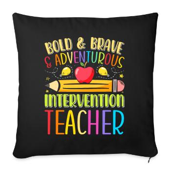 Enseignant d’intervention, Spécialiste de l’intervention - Housse de coussin décorative 45 x 45 cm - noir - Devant