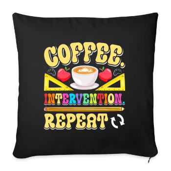 Intervention Teacher, Intervention specialist - Sofa pillowcase 17,3'' x 17,3'' (45 x 45 cm) - black - Front