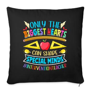 Intervention Teacher, Intervention specialist - Sofa pillowcase 17,3'' x 17,3'' (45 x 45 cm) - black - Front