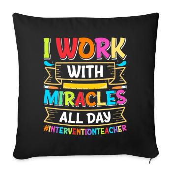Enseignant d’intervention, Spécialiste de l’intervention - Housse de coussin décorative 45 x 45 cm - noir - Devant