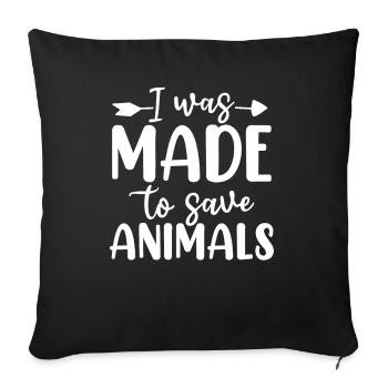 J’ai été fait pour sauver les animaux Drôle d’animal de refuge - Housse de coussin décorative 45 x 45 cm - noir - Devant