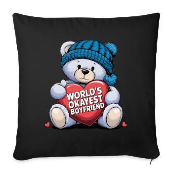 Partner Schatz Valentinstag Liebe lustiger Spruch - Sofakissenbezug 45 x 45 cm - Schwarz - Vorne