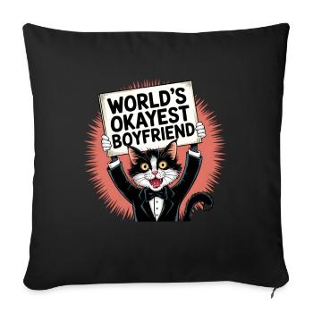 Partner Schatz Valentinstag Liebe lustiger Spruch - Sofakissenbezug 45 x 45 cm - Schwarz - Vorne
