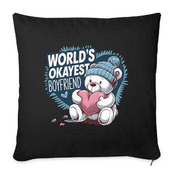 Partner Schatz Valentinstag Liebe lustiger Spruch - Sofakissenbezug 45 x 45 cm - Schwarz - Vorne