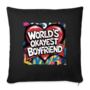 Partner Schatz Valentinstag Liebe lustiger Spruch - Sofakissenbezug 45 x 45 cm - Schwarz - Vorne