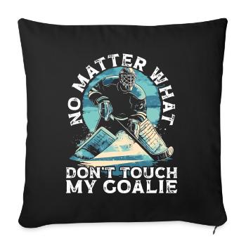 Hockey Goalkeeper Hockey Goalkeeper - Sofa pillowcase 17,3'' x 17,3'' (45 x 45 cm) - black - Front