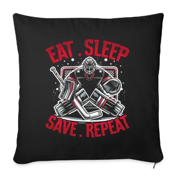 Hockey Goalkeeper Hockey Goalkeeper - Sofa pillowcase 17,3'' x 17,3'' (45 x 45 cm) - black - Front