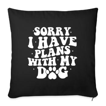 Dog Dog Love Dog Owner Wau Paw Four-legged Friend - Sofa pillowcase 17,3'' x 17,3'' (45 x 45 cm) - black - Front