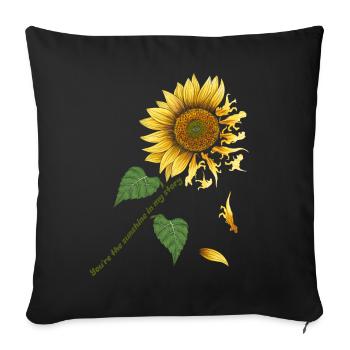 My Sunshine, Sunflower, Dino, Love - Sofa pillowcase 17,3'' x 17,3'' (45 x 45 cm) - black - Front