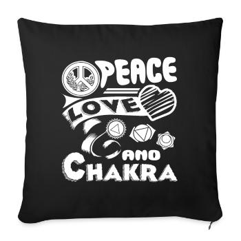 Chakra Peace Love Chakra - Sofa pillowcase 17,3'' x 17,3'' (45 x 45 cm) - black - Front