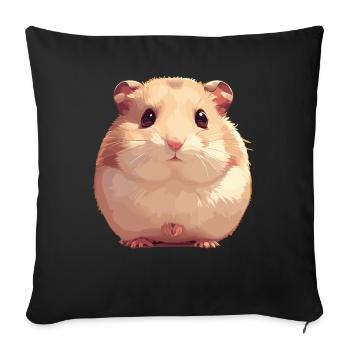 Hamster - Sofa pillowcase 17,3'' x 17,3'' (45 x 45 cm) - black - Front