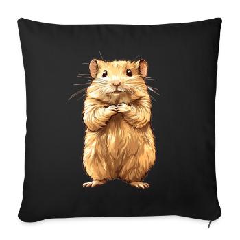 Hamster - Sofa pillowcase 17,3'' x 17,3'' (45 x 45 cm) - black - Front