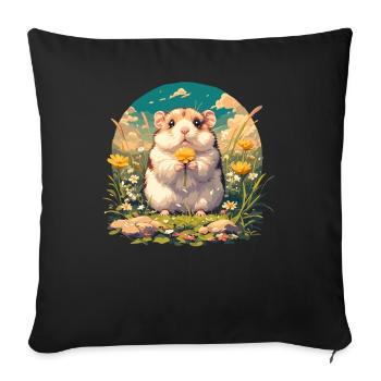 Hamster - Sofakissenbezug 45 x 45 cm - Schwarz - Vorne