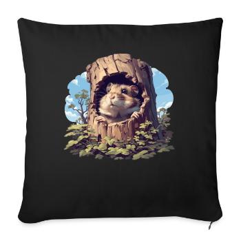 Hamster - Sofakissenbezug 45 x 45 cm - Schwarz - Vorne