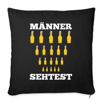 Bier Männer Sehtest Bier Spruch - Sofakissenbezug 45 x 45 cm - Schwarz - Vorne