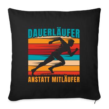 Running endurance runner instead of fellow runner marathon - Sofa pillowcase 17,3'' x 17,3'' (45 x 45 cm) - black - Front
