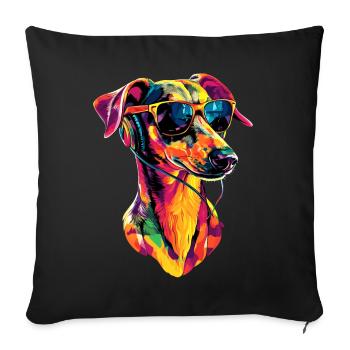 Greyhound Dog Lover Hunting Dog Love Greyhound - Sofa pillowcase 17,3'' x 17,3'' (45 x 45 cm) - black - Front