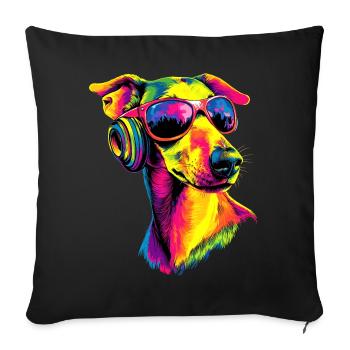 Greyhound Dog Lover Hunting Dog Love Greyhound - Sofa pillowcase 17,3'' x 17,3'' (45 x 45 cm) - black - Front