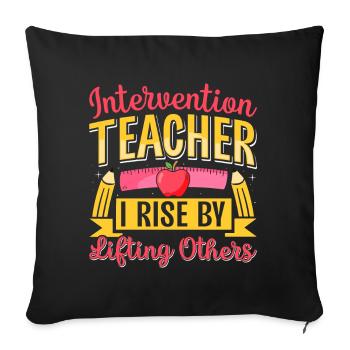 Enseignant d’intervention, Spécialiste de l’intervention - Housse de coussin décorative 45 x 45 cm - noir - Devant