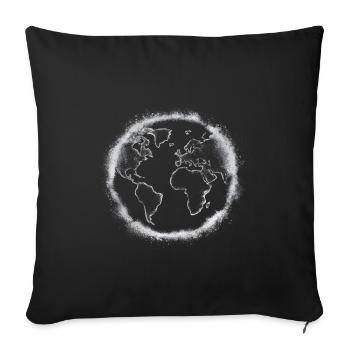 Terre, le monde - Housse de coussin décorative 45 x 45 cm - noir - Devant