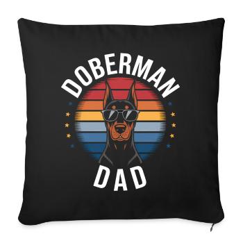Doberman disant papa drôle Doberman cadeau - Housse de coussin décorative 45 x 45 cm - noir - Devant