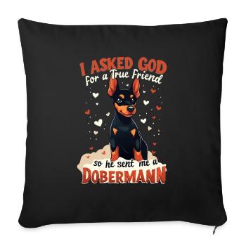 Doberman Ami Ami Mignon Chiot - Housse de coussin décorative 45 x 45 cm - noir - Devant