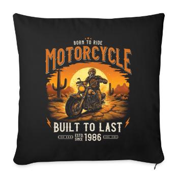 Né en 1986 Motard - Housse de coussin décorative 45 x 45 cm - noir - Devant