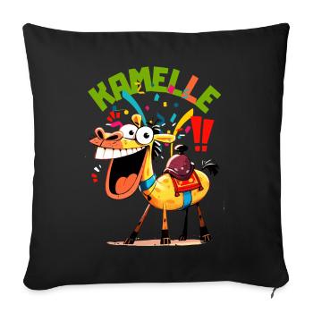 Carnaval Chameau Alaaf Camel Cologne Costume Drôle - Housse de coussin décorative 45 x 45 cm - noir - Devant