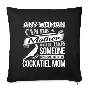 Cockatiel Proud To Be Cockatiel Mom - Sofa pillowcase 17,3'' x 17,3'' (45 x 45 cm) - black - Front