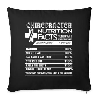 Chiropractor Nutrition Facts - Sofa pillowcase 17,3'' x 17,3'' (45 x 45 cm) - black - Front