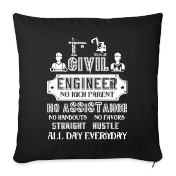 Civil Engineer Proud Civil Engineer - Sofa pillowcase 17,3'' x 17,3'' (45 x 45 cm) - black - Front