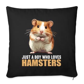 Hamster - Sofa pillowcase 17,3'' x 17,3'' (45 x 45 cm) - black - Front