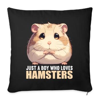 Hamster - Sofa pillowcase 17,3'' x 17,3'' (45 x 45 cm) - black - Front