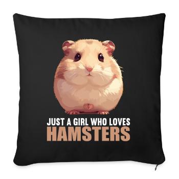 Hamster - Sofa pillowcase 17,3'' x 17,3'' (45 x 45 cm) - black - Front