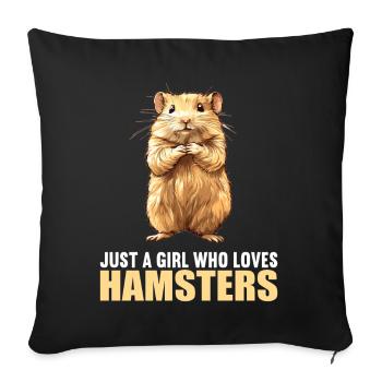 Hamster - Sofa pillowcase 17,3'' x 17,3'' (45 x 45 cm) - black - Front