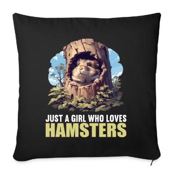 Hamster - Sofa pillowcase 17,3'' x 17,3'' (45 x 45 cm) - black - Front