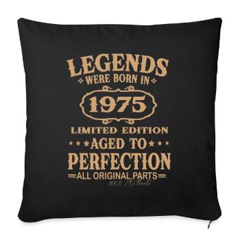 Des légendes sont nées en 1975 - Housse de coussin décorative 45 x 45 cm - noir - Devant