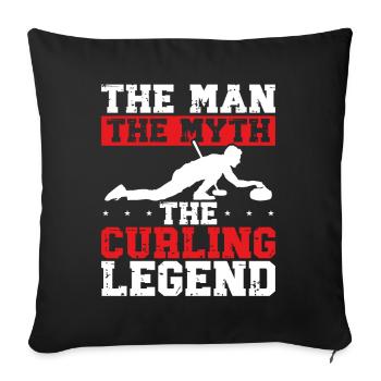 Curling, Curling, Curling, Curling, Curling - Sofa pillowcase 17,3'' x 17,3'' (45 x 45 cm) - black - Front